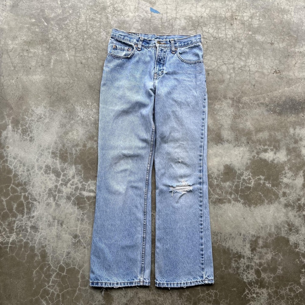 VINTAGE Jordache Jeans Womens 9/10 Light Blue Straight Leg Zip Fly Denim 90s